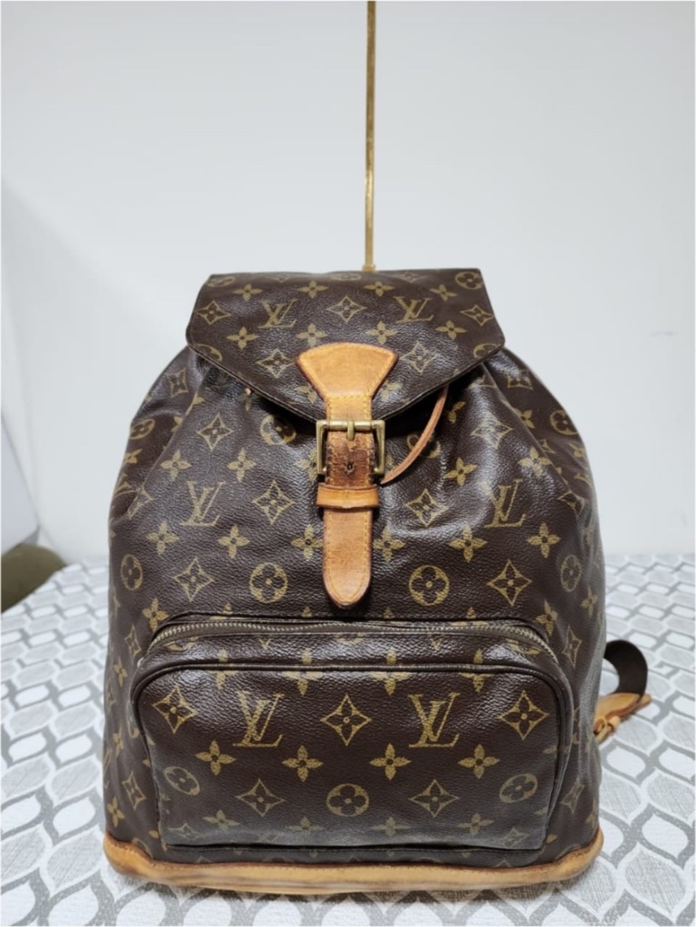 Authentic LOUIS VUITTON Monogram Montsouris GM Backpack Brown